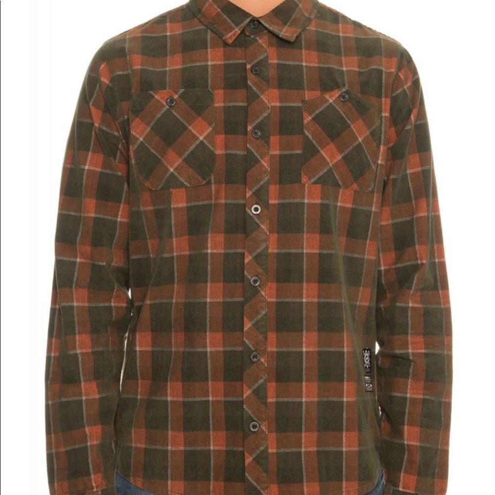 SquareZero Flannel Corduroy Long Sleeve Shirt